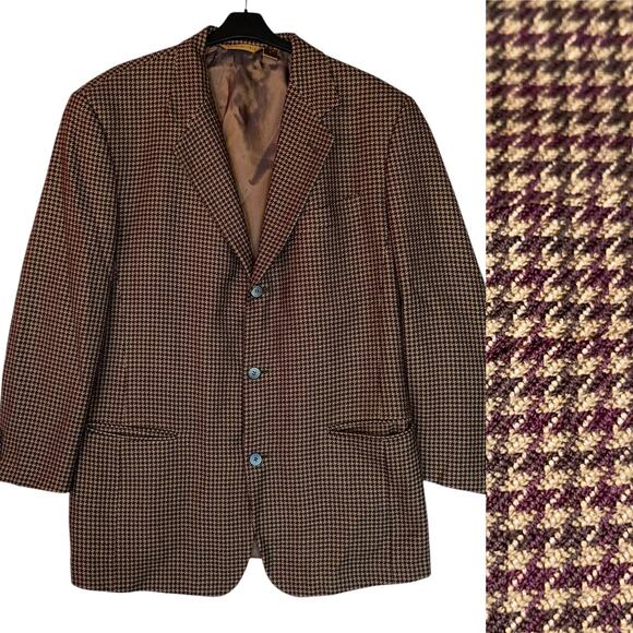 Donna Karan Blazer Wool Cashmere Houndstooth - Picture 1 of 9
